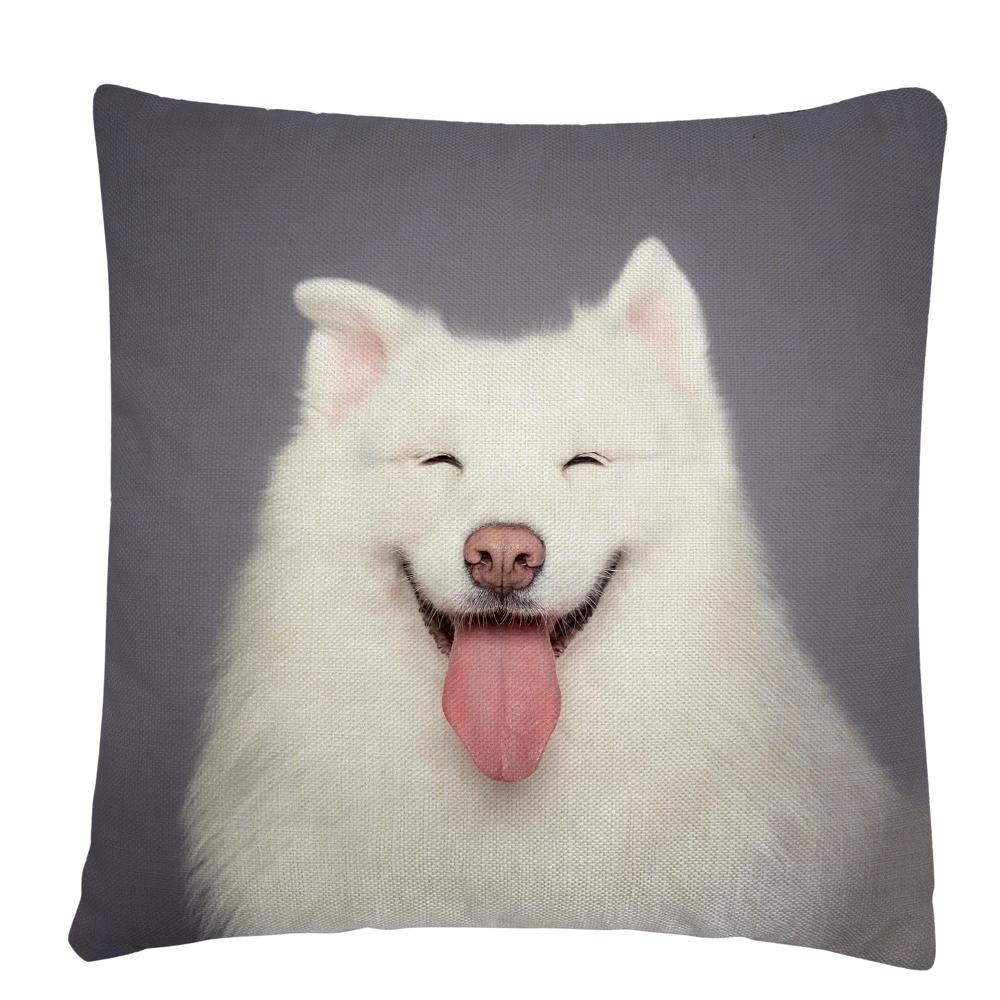 Kissenbezug mit Welpen-/Hunde-Kunstfoto-Muster, Polyester, Kissenbezug, Heim-Sofa-Auto-Dekor