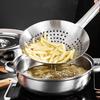 Cooking Made Easy with Stainless Steel Skimmer Spoon Mesh Design for Noodle Dumpling Straining Long Handle