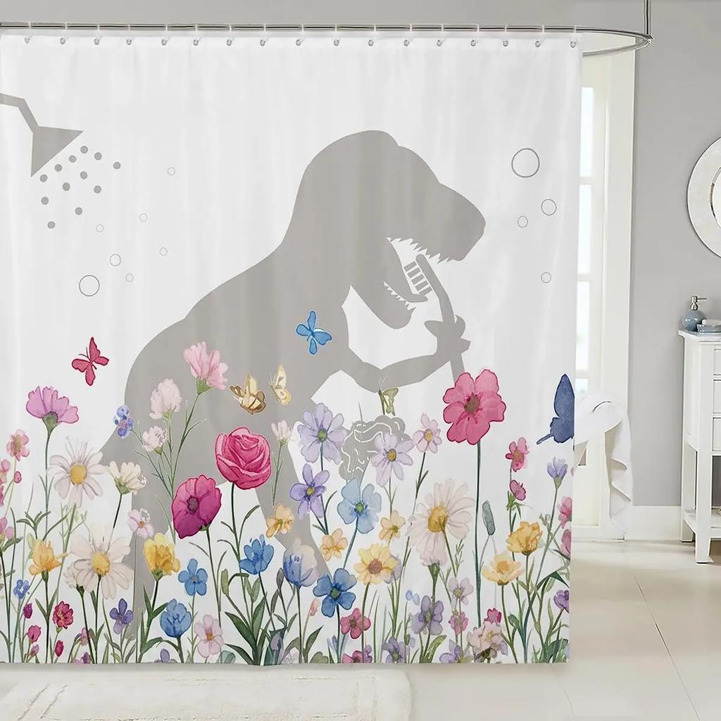 Crane Fabric Shower Curtain Flying Bird Flower Shower Curtain Boys Girls Japanese Crane Painting Bathroom Waterproof Accessori