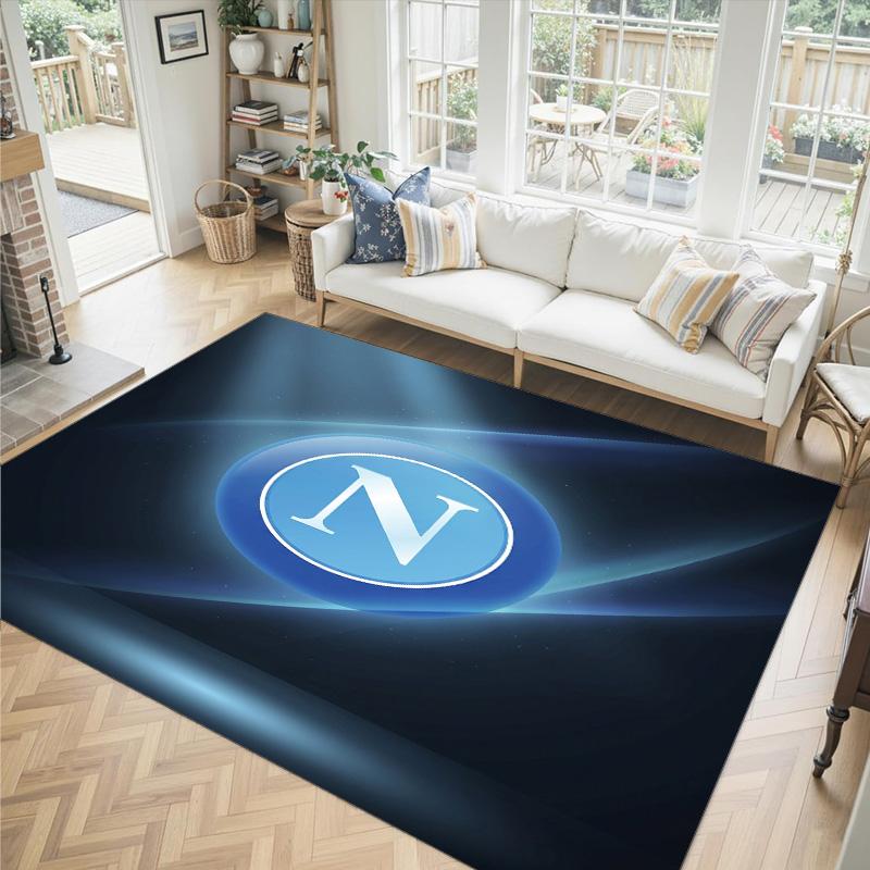Napoli FC Design Crystal Velvet Carpet Cozy Non?Slip Printed Rug For Bedroom Living Room Entrance