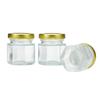 45ML 3/5pcs Mini Hexagonal Glass Jars With Gold Screw Lids Leak-proof Reusable Multi-purpose For Honey Jam Spice Storage