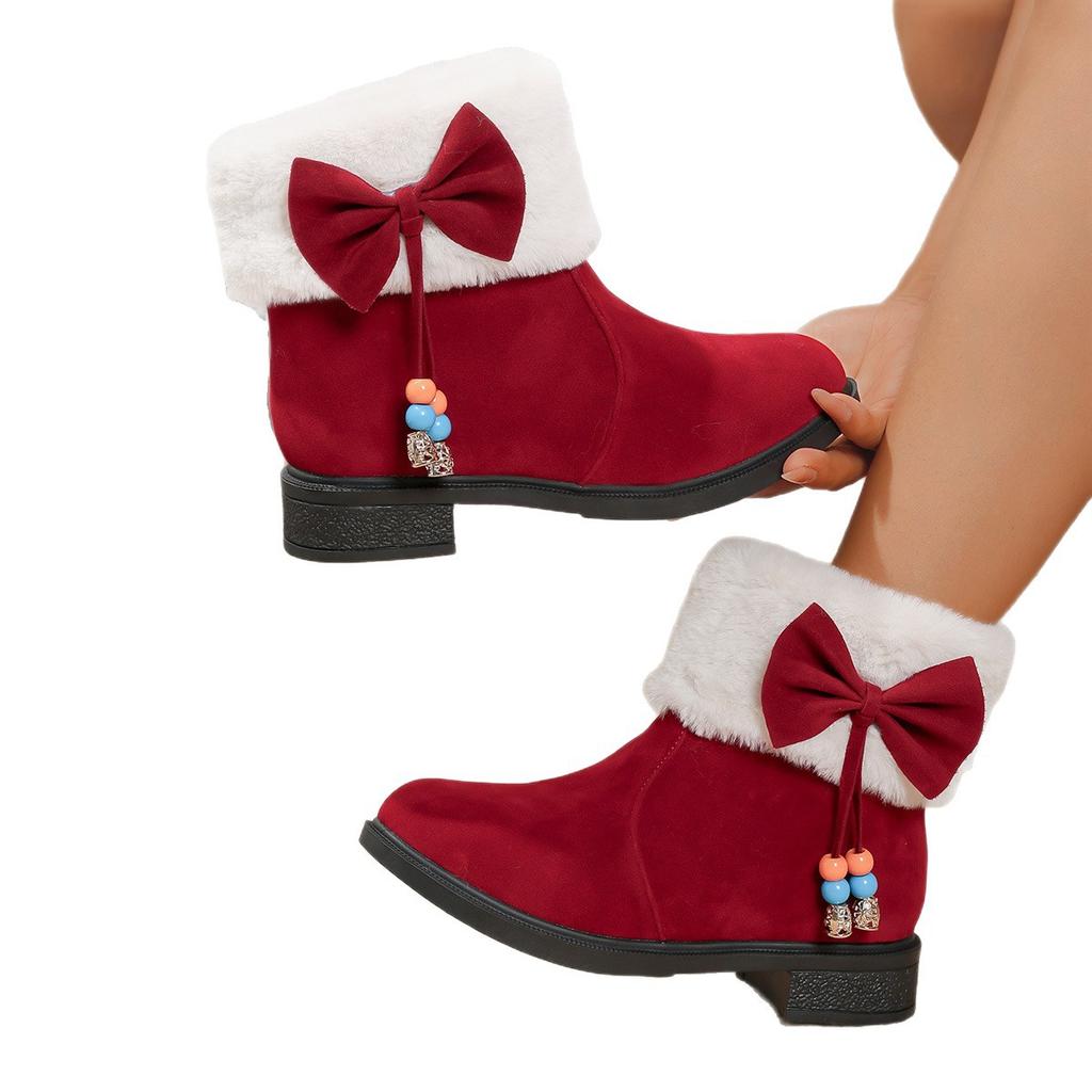 Divatos vastag talpú pamut női téli csizma plusz bársony meleg női téli csizma kerek orrú női kényelmes hétköznapi pamut cipő
