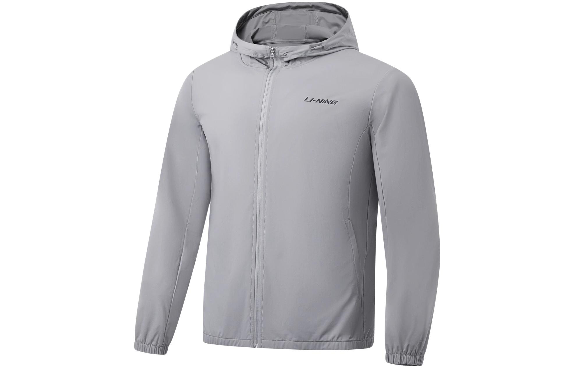 Li Ning Fitness Series Sweatshirts Men s Gray Hooded Moderate Regular AWDT569-2 L