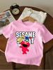 Elmo Sesame Street Kids Short Sleeve T Shirt Summer Cute Cartoon Crewneck Boys Girls 3-14