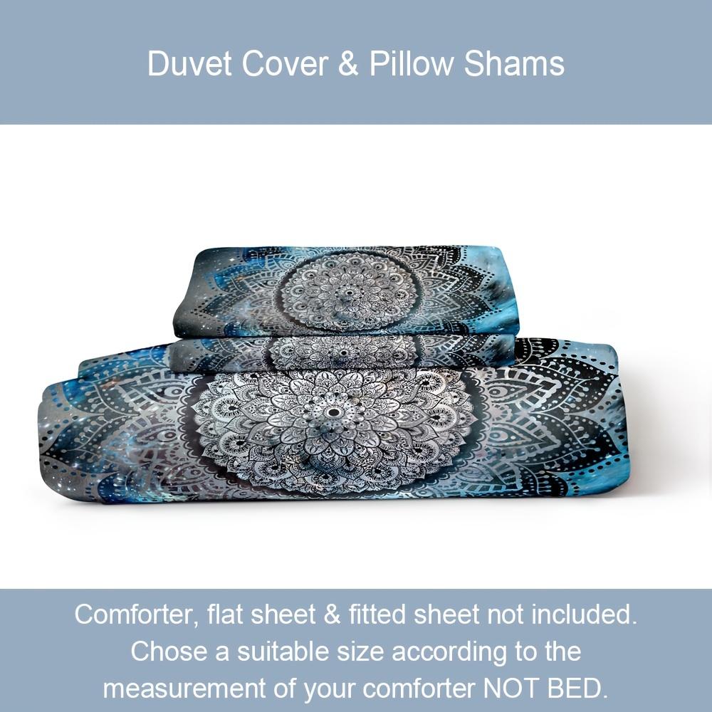 3Pcs Mandala Bedding Galaxy Ramadan Decoration Guest Room Duvet Cover Set (1Pc* Duvet Cover + 2Pcs Pillowcase, No Pillow Core)