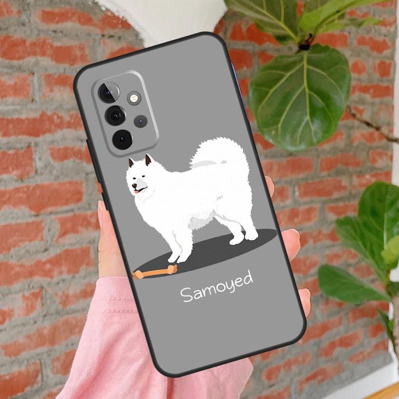 Cartoon Samoyed Dog Phone Case For Samsung Galaxy A55 A35 A25 A15 A52 A32 A12 A51 A71 A13 A33 A53 A14 A34 A54