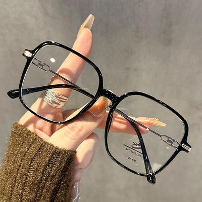 New Large Frame Ultra Light Myopia Glasses For Women Anti Blue Light Computer Glasses Stylish Eyewear 9041