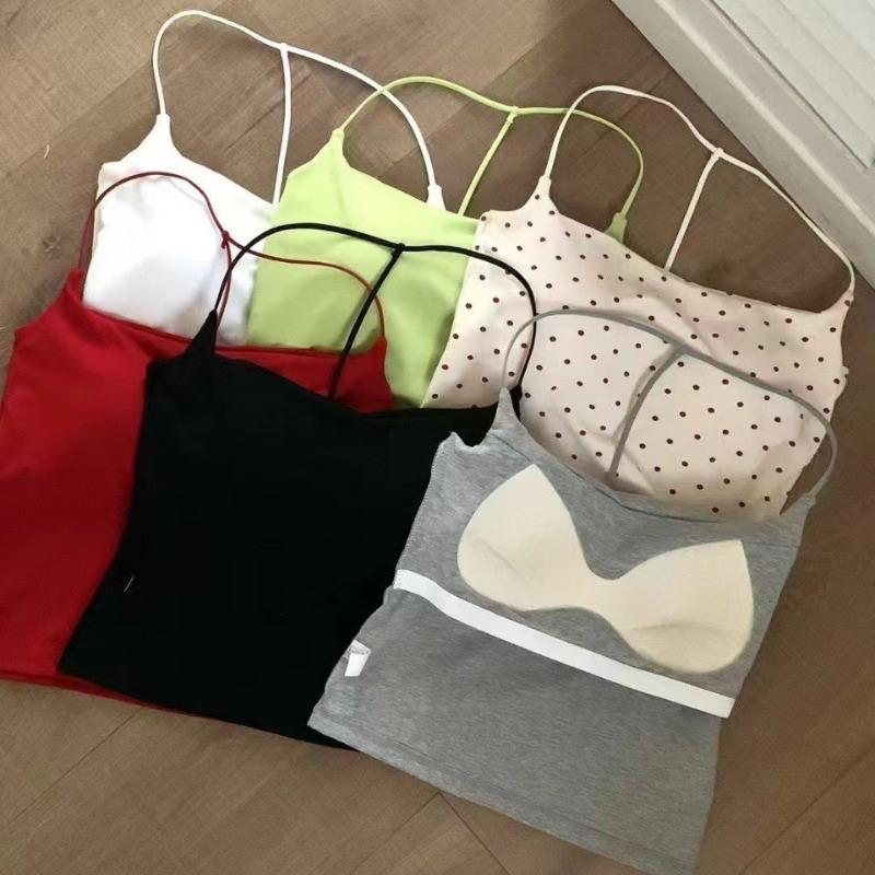 Sexy Hot Girl's Halter-Neck Tank Top Versatile Slimming Padded and Back-Highlighting Top for Women