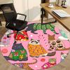1pc Cats PrintChair Carpet for Office, Indoor Non-Slip Washable Polyester Fiber Carpet, Mat For Office, Machine Washable