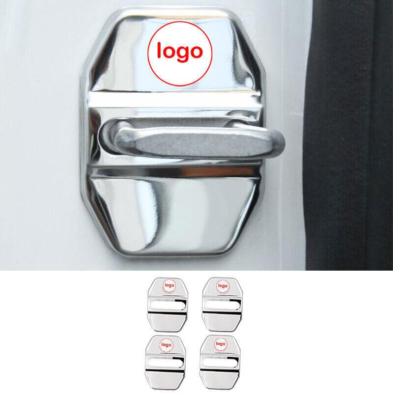 Fit For BMW 7 Series 2016- Silver Steel Door Lock Buckle Protection Trim 4X