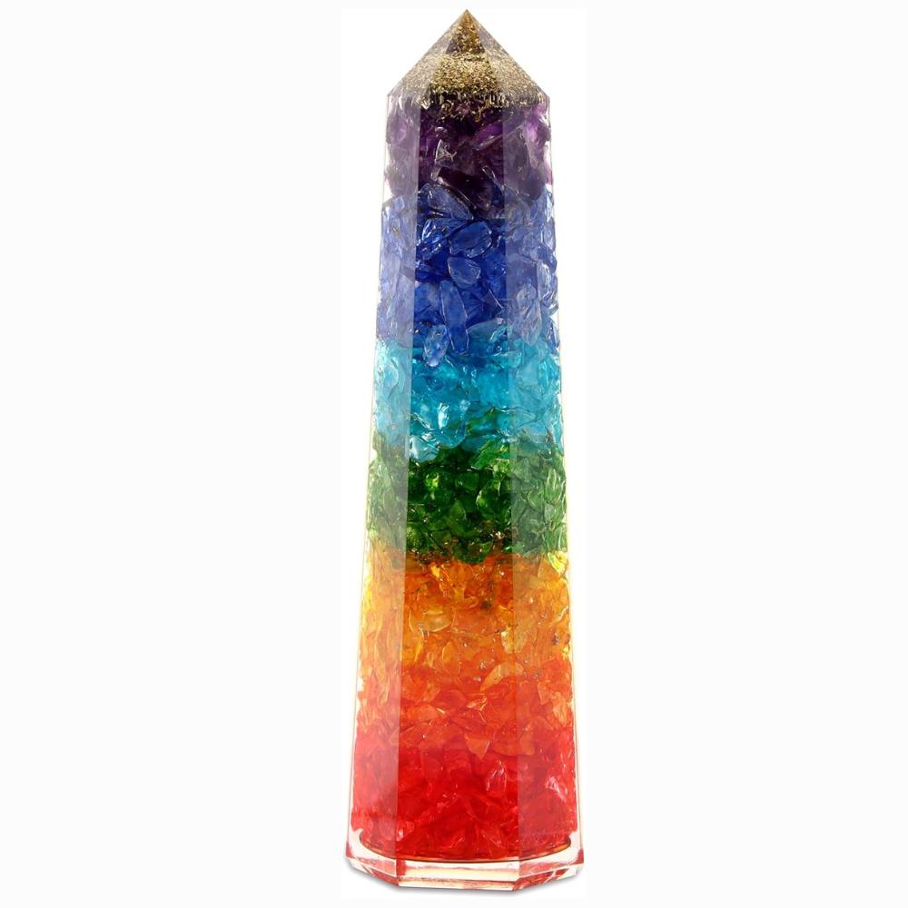 Natural-Vibrant-Rainbow-Obelisk Orgone-Crystal-for-Healing Energy-Used-in-Relaxation-Protection-Yoga Ideal-for-Christmas-Mothers-Day-Thanksgiving
