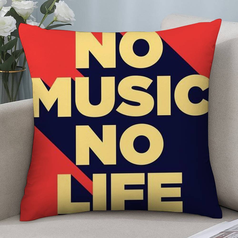 Vintage Rock Music Pillow Case Short Plush Double-sided Print Square Throw Pillow Covers Sofa Home Cushion Decor
