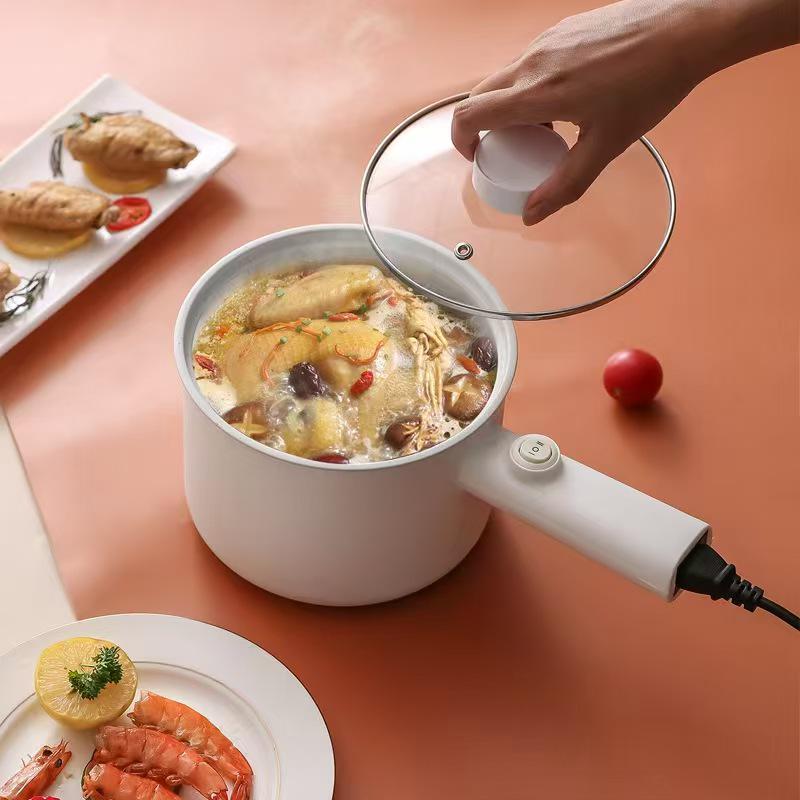 

Smart Multi-functional Electric Pot: Large Capacity, Non-Stick, Long-Handled for Dorms & Baby Food, with Steaming & Cooking Features