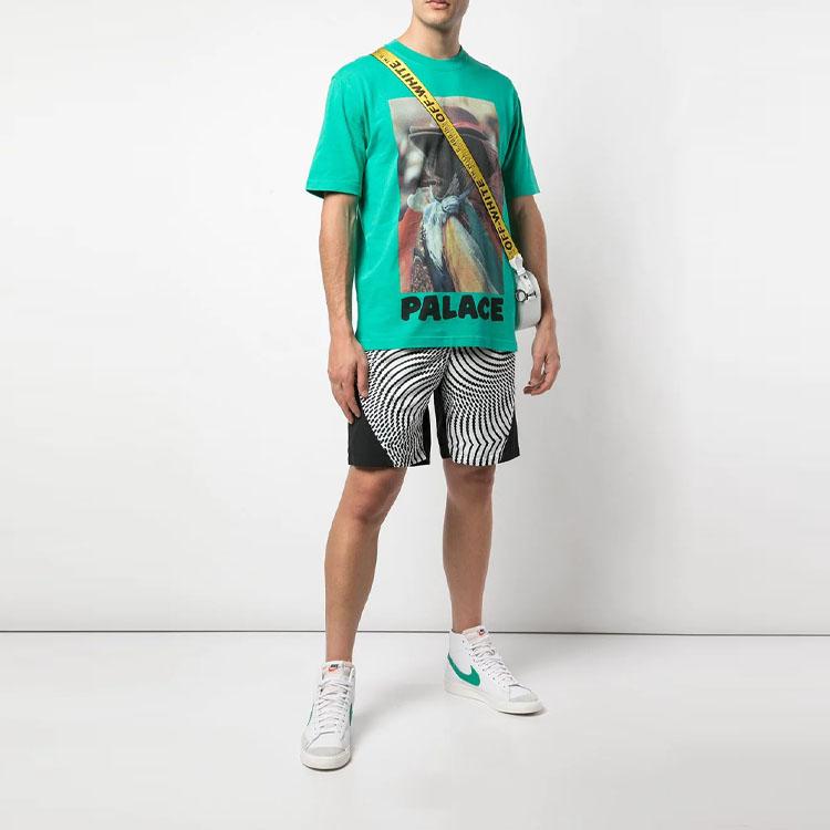 Palace Krótkie spodenki z nadrukiem Swirl Spliced Casual Unisex Spodnie Czarno-białe P14SS022