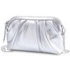 VASCHY Clutch Bag for Women, Wedding Bag, Party Bag, Formal Bag, Reception Handbag, Shoulder Bag, Silver