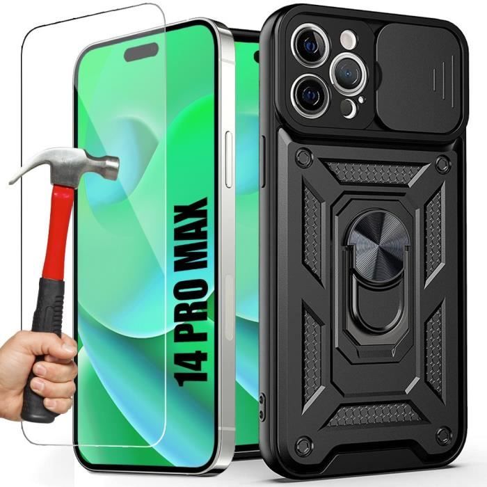 Coque - BOOLING - iPhone 14 Pro Max - Antichoc - Protection Caméra - 2 Verres Trempés