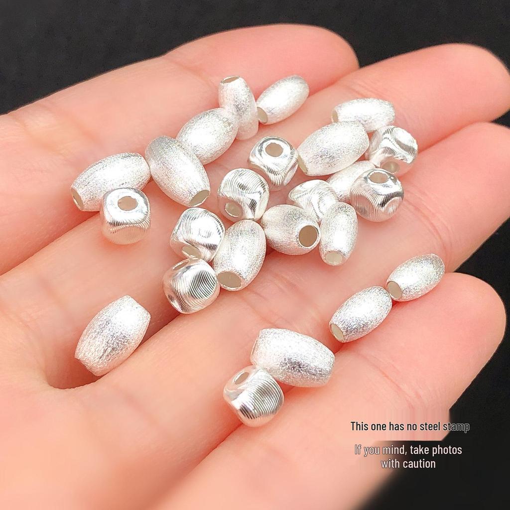 S925 Sterling Silver Oval Square Spacer & Barrel Beads for Handcrafted Jewelry DIY
