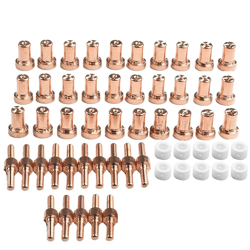 61Pcs Plasma Cutting Consumables With Roller Guide For CUT-40 Cutting Welding Nozzles Conductive Nozzle Soldering Tool