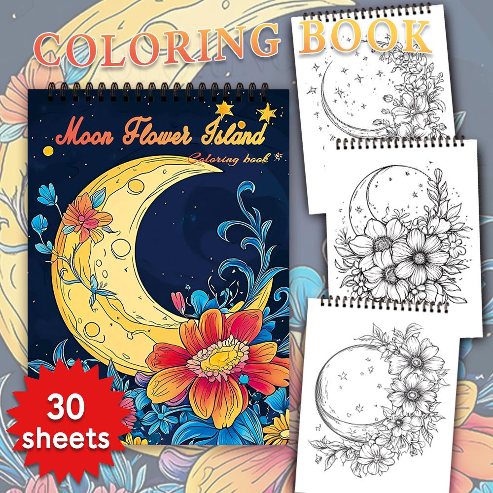 Spiral Colouring Book 30 Sheets 11.2x 8.3 Inches 100gsm Thick Paper, For Relief, Anxiety, Perfect for Many Holiday Gifts