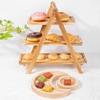 Wooden Three-Tier Tray Stand for Home & Kitchen – Stackable Fruit Dessert Display Organizer