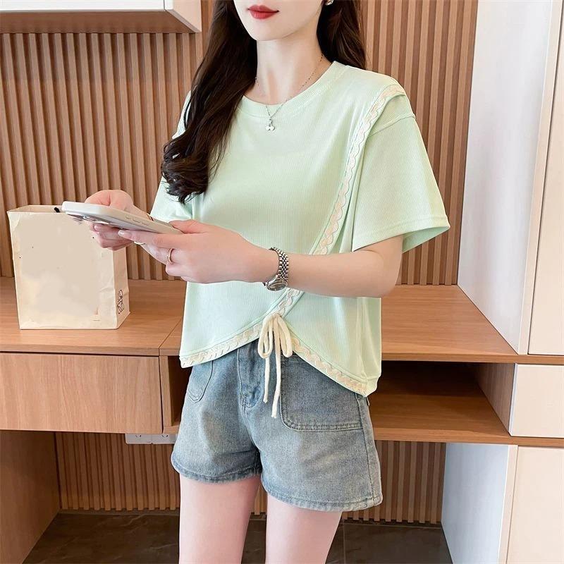 Short-sleeved T-shirt for Women Summer New Design Niche Irregular Short Top