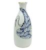 Nishikai Pottery White 300ml Hasami Ware Kotohogi Sake Bottle with Crane and Turtle Design 18192