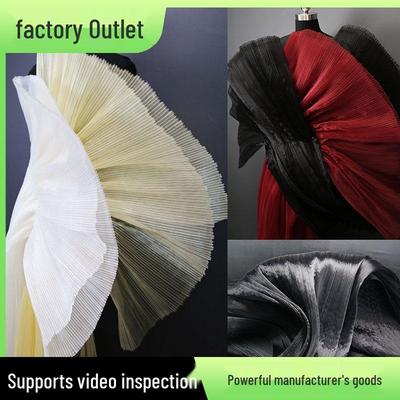 Tejido de Organza Plisada Brillante Moldeable para Estilismo de Vestidos de Novia