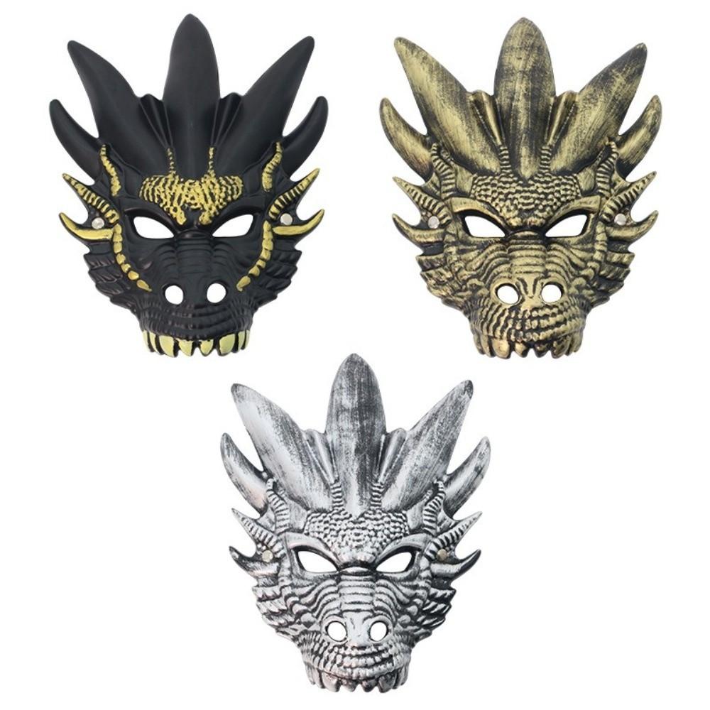 Full Face Halloween Mask Animal Masquerade Mask Punk Dragon Head Mask  Women