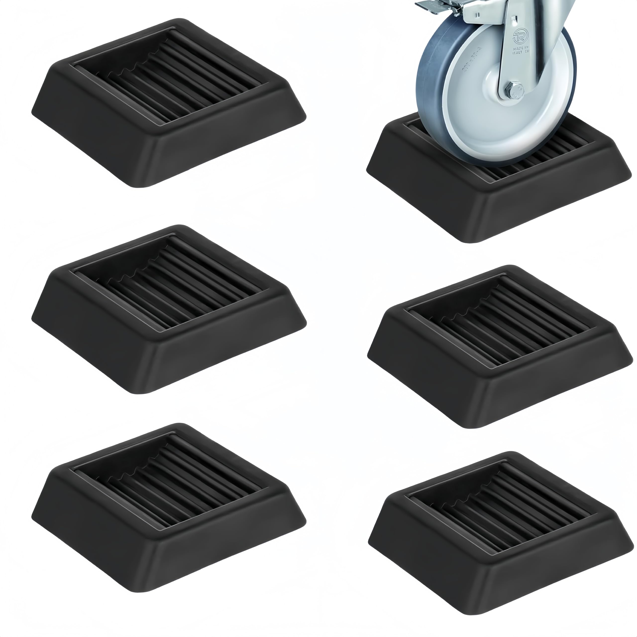 

Caster Stoppers Caster Wheel Stopper for and Appliances Vibration Floor Scratch Soundproofing Black (6-pack) - Locking, Anti-Slip, Furniture, Chairs, чорний