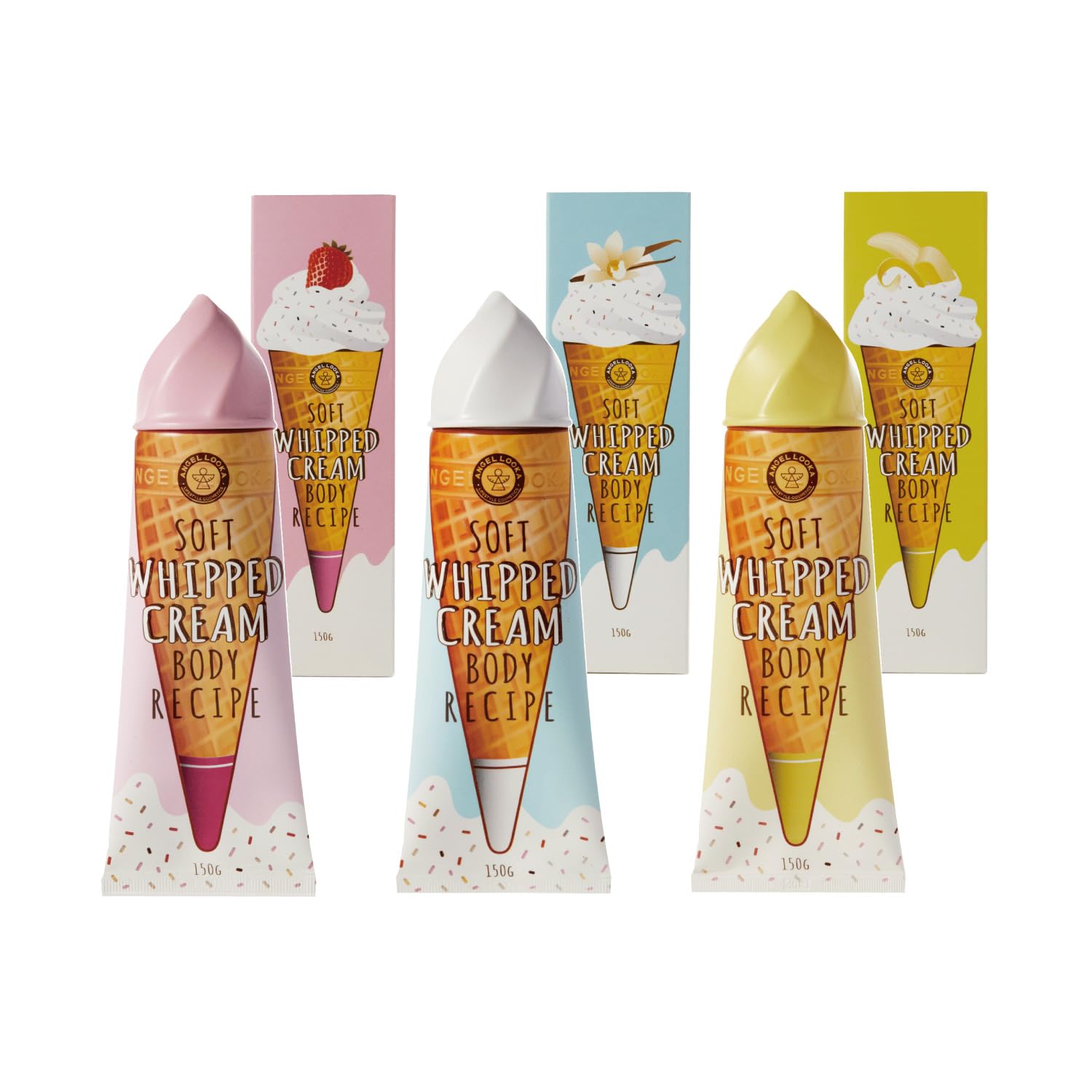 

Angeluca Body Cream Body Recipe Strawberry Vanilla Banana 150ml x 3 bottles set