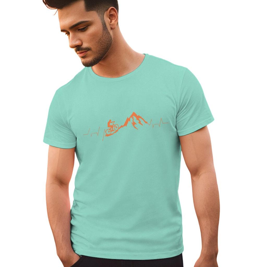 Mountain Bike Cycling Print Tshirts For Men Summer Funny Cycling Casual Short Sleeve Round Neck Tops Male Clothing Tshirt