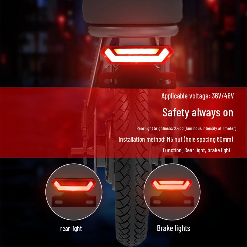 LED zadní světlo pro elektrokola: Jízda v noci, Směrová světla, Brzdové světlo, Skládací elektrokola