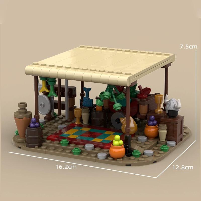 MOC Medieval Street View Scene Building Blocks Castle Bedroom Crossbow Siege Hammer Bulletin Board Sign Laboratory Bricks Gifts