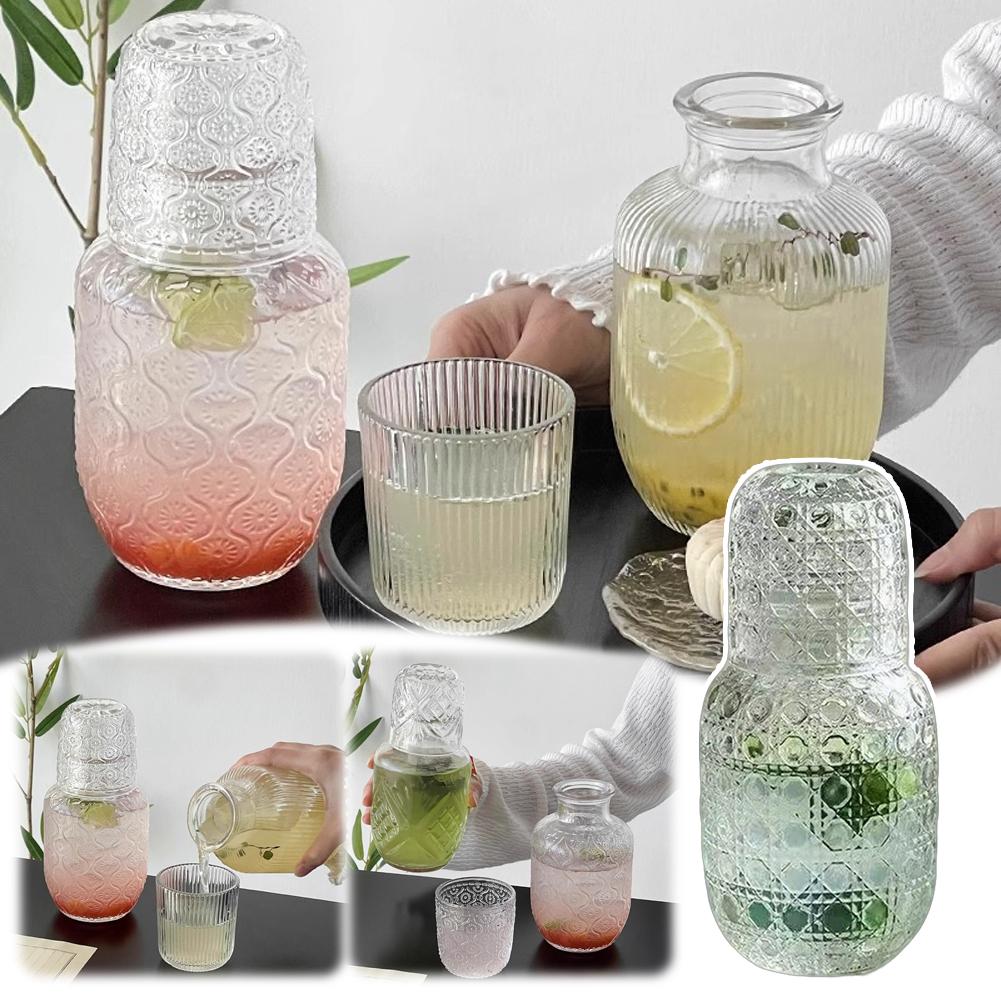 2-in-1 Clear Glass Pitcher & Cup,540ml Capacity, Premium Glass, Perfect For Home & Office Use, Easy To Clean N3J1