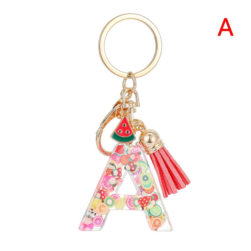 A-Z Letters Keychain For Women Tassel Pendant Initial Keyring Purse Suspension Bags Charms Car Key Chain Gift