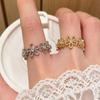 Vintage Hollow Irregular Flower Rings For Women Statement Design Alloy Index Finger Rings Set Fashion Party Jewelry Accessories Gifts