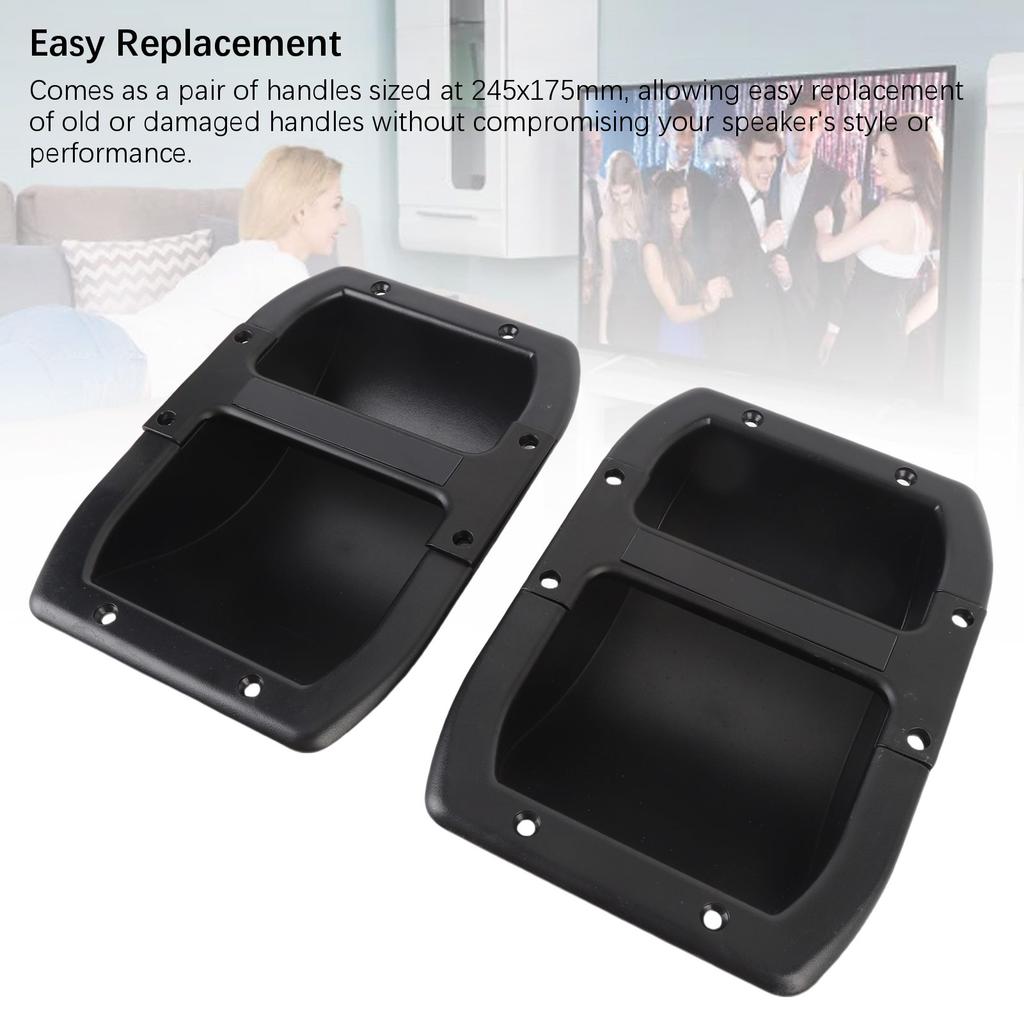 2PCS Speaker Cabinet Handles ABS Aluminum Rubber Speaker Carry Grasp Replacement Handle for PA DJ Speakers