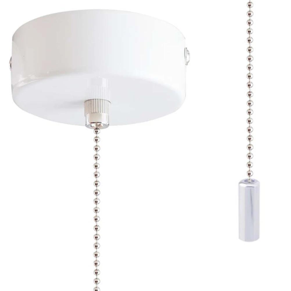 Pull Cord Light Switch for Bathroom Ceiling with 100cm Chain Modern Chrome Design for Enhanced Safety and Easy Control