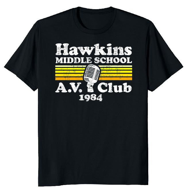NEW LIMITED Hawkins Middle School A.V. Club Novelty Tee XL