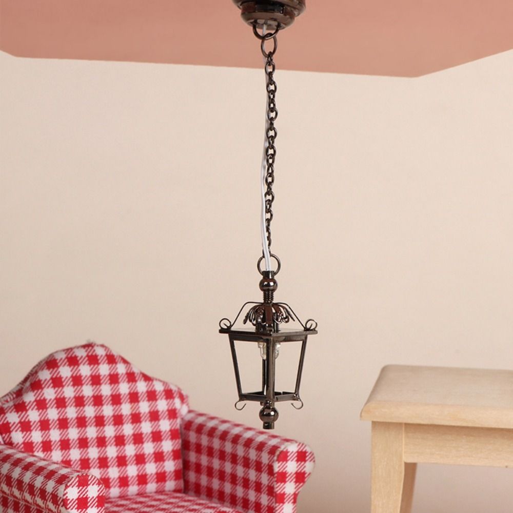 1:12 Dollhouse Colored Glass Lamp 10 Styles Ceiling Lamp Chandelier Doll House Accessories