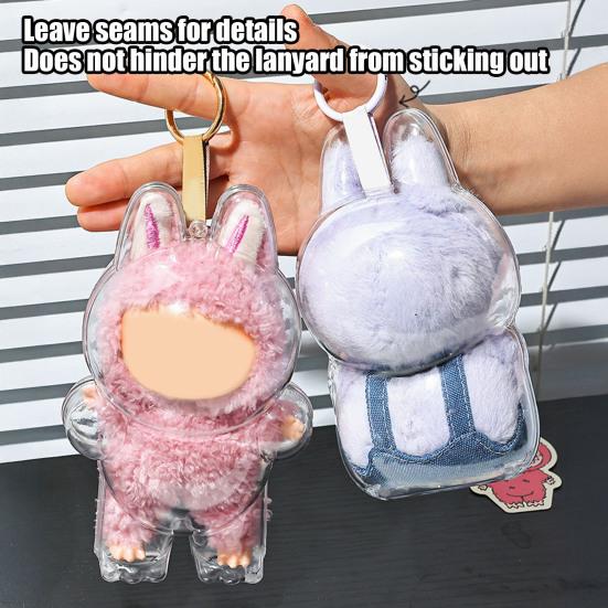 Doll Case Protective Case Transparent Display Box Dustproof Scratch-Resistant Hanging Bag for Plush Figure Storage