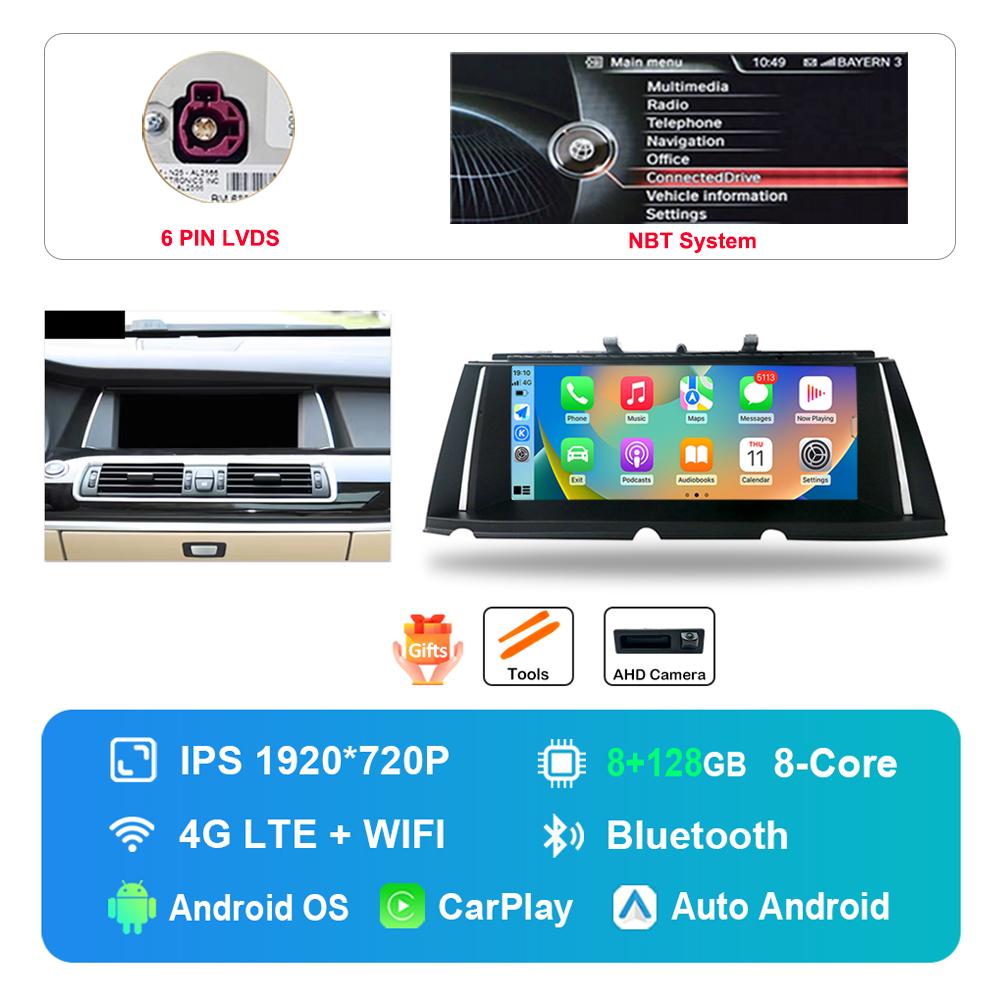 10.25 inch Android Car Radio Multimedia Player HD Touch Screen for BMW 7 Series F01 F02 2009 - 2015 CIC NBT System DSP Stereo