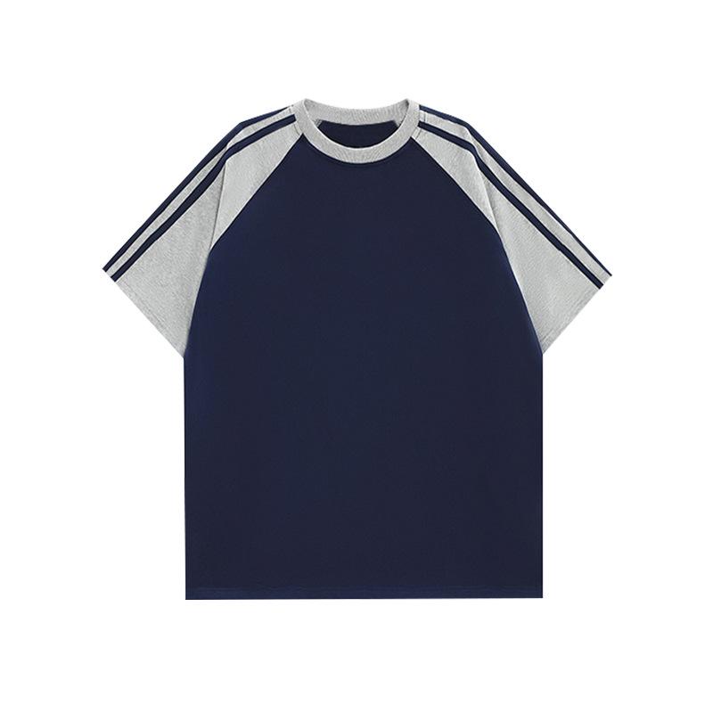 Women's Contrast Raglan Three-Stripes Short Sleeve Customized Logo T-Shirt