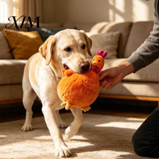 Interactive Companionship Toys for Dogs Simulated Chicken Plush Dog Toy, Squeaky Chew Toy Corgi, Durable Bite Resistant Snuffle Pets Pet Training And
