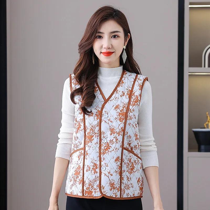Chinese Style Autumn and Winter Vest Autumn and Winter Coat New Vest Thickened Warm Waistcoat Top