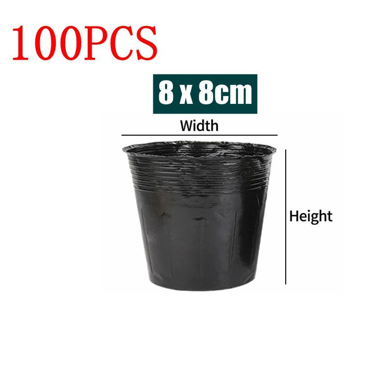 10/50/100Pcs Nursery Pot Garden Plastic Plant Seedling Cup Disposable Nutrient Bag Thickened Black Flowerpot Nutritional Bowl