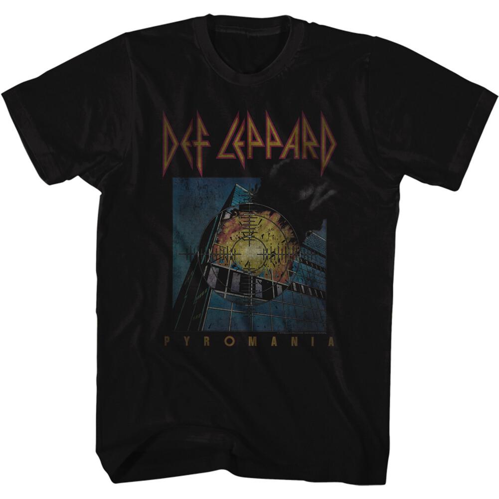 Def Leppard Pyromania Distressed Men T Shirt Rock Band Music Merch XL