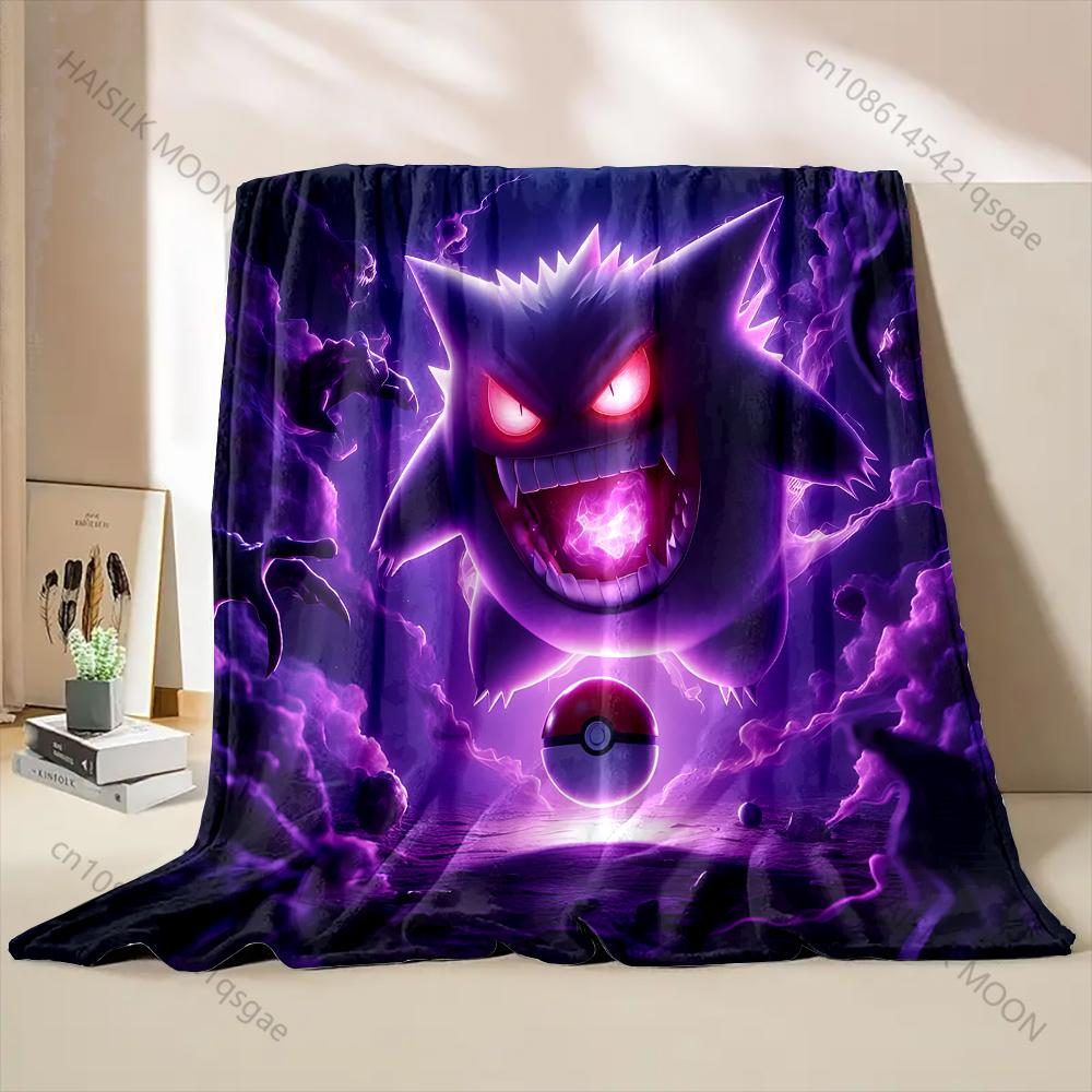 New Product Japan Pokemon Gengar Print Blanket for Home Sofa Travel Office Break Blanket Children Student Kids Luxury Gifts