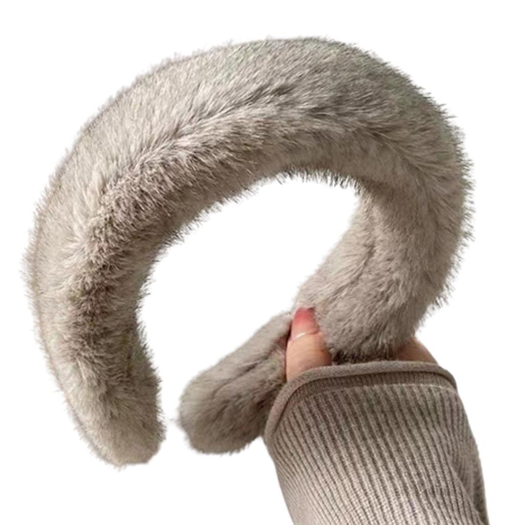Winter Yoga Spa Sports Hair Hoop Delicate Plush Hairband Faux Furs Designed Woman Teens Wash Face Hair Accessory