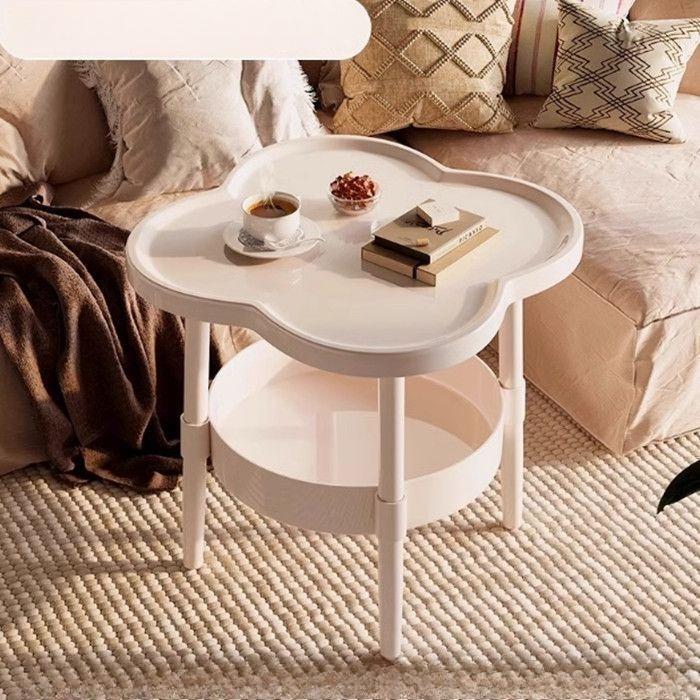 [Stylish Side Table] Stylish Modern Round Side Table with Storage Shelf | Space-Saving, Lightweight for Living Room, Bedroom